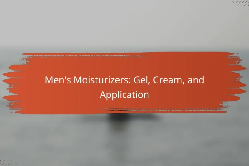 Men’s Moisturizers: Gel, Cream, and Application