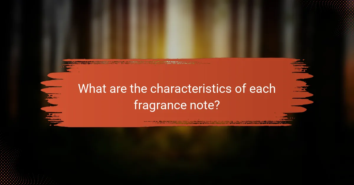 What are the characteristics of each fragrance note?