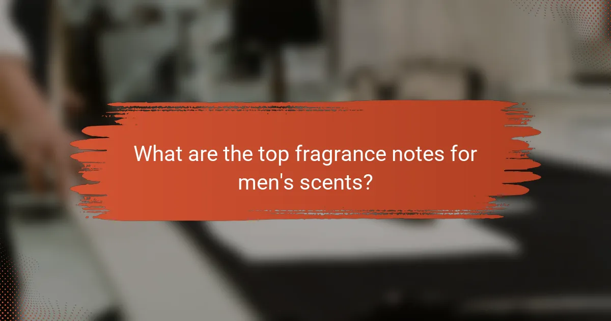 What are the top fragrance notes for men's scents?